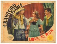 3y057 LOVE ON THE RUN LC '36 Joan Crawford between Clark Gable & Franchot Tone!