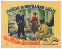 3y653 MALE ANIMAL LC '42 Henry Fonda & pretty Olivia de Havilland look at Jack Carson!