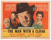 3y176 MAN WITH A CLOAK TC '51 gorgeous Barbara Stanwyck, Joseph Cotten & pretty Leslie Caron!