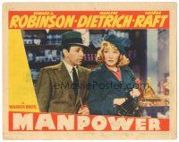 3y658 MANPOWER LC '41 great close up of George Raft & Marlene Dietrich, Raoul Walsh!