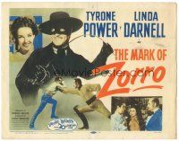 3y177 MARK OF ZORRO TC R58 masked hero Tyrone Power in costume & young Linda Darnell!