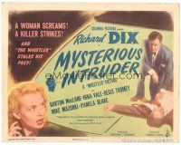 3y184 MYSTERIOUS INTRUDER TC '46 Richard Dix is The Whistler, from CBS Radio, Nina Vale!