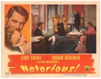 3y033 NOTORIOUS LC #7 '46 Claude Rains & Madame Leopoldine Konstantin have tea w/Ingrid Bergman!