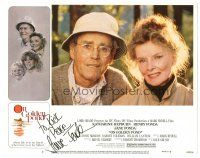 3y018 ON GOLDEN POND signed LC #3 '81 by Jane Fonda, on a portrait of her dad Henry & Kate Hepburn!