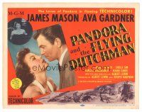 3y191 PANDORA & THE FLYING DUTCHMAN TC '51 romantic c/u of James Mason & sexy Ava Gardner!