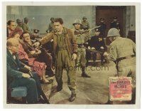 3y779 PURPLE HEART LC '44 Japanese soldiers about to hit Richard Conte pointing accusing finger!