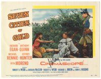 3y021 SEVEN CITIES OF GOLD signed LC #6 '55 by Anthony Quinn, on a scene w/ priest Rennie & Moreno!