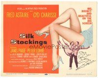 3y001 SILK STOCKINGS signed TC '57 by Cyd Charisse, giant image of her sexy legs + with Astaire!