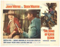 3y862 SONS OF KATIE ELDER LC #5 '65 Dean Martin threatens John Wayne with big knife behind bars!