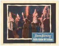 3y876 STORM WARNING LC #8 '51 wild image of Ku Klux Klan members holding guns at meeting!