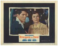 3y047 STRANGERS ON A TRAIN LC #2 '51 Farley Granger & Ruth Roman intensely stare straight ahead!