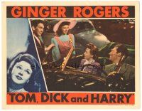 3y918 TOM, DICK & HARRY LC '41 Ginger Rogers & George Murphy smile at couple in convertible car!