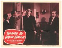 3y924 TRAPPED BY BOSTON BLACKIE LC #2 '48 Lane & George Stone watch Chester Morris grab man's hat!