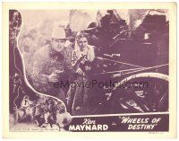 3y964 WHEELS OF DESTINY LC R48 Ken Maynard & Dorothy Dix with guns taking cover behind wagons!