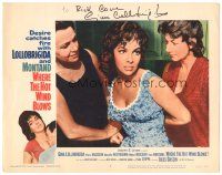 3y025 WHERE THE HOT WIND BLOWS signed LC #8 '60 by Gina Lollobrigida, who's angry being held back!