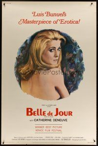 3z255 BELLE DE JOUR 40x60 '68 Luis Bunuel, close up of sexy Catherine Deneuve!