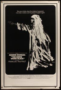 3z263 BRIDE WORE BLACK 40x60 '68 Francois Truffaut's La Mariee Etait en Noir, Jeanne Moreau!