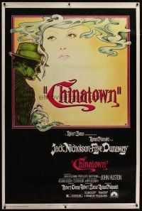 3z267 CHINATOWN 40x60 '74 art of Jack Nicholson & Faye Dunaway by Jim Pearsall, Roman Polanski
