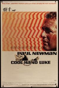 3z269 COOL HAND LUKE 40x60 '67 Paul Newman prison escape classic, cool art by James Bama!