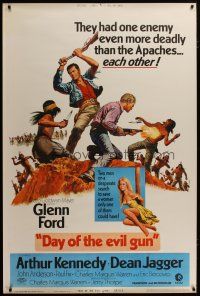3z274 DAY OF THE EVIL GUN 40x60 '68 Glenn Ford & Arthur Kennedy were each other's worst enemy!