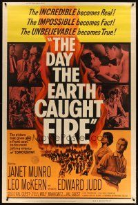 3z275 DAY THE EARTH CAUGHT FIRE 40x60 '62 Val Guest sci-fi, the most jolting events of tomorrow!
