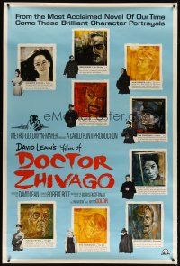 3z279 DOCTOR ZHIVAGO 40x60 '65 David Lean, cool art portraits of 9 top stars by M. Piotrowski!