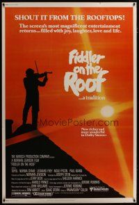 3z283 FIDDLER ON THE ROOF 40x60 R79 cool silhouette image of Topol on rooftop!