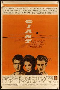 3z288 GIANT 40x60 R63 James Dean, Elizabeth Taylor, Rock Hudson, directed by George Stevens!
