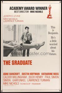 3z290 GRADUATE awards style A 40x60 '68 classic image of Dustin Hoffman & Anne Bancroft's sexy leg!