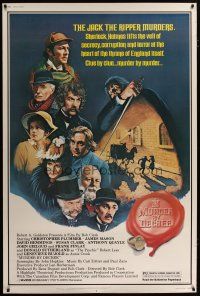 3z318 MURDER BY DECREE 40x60 '79 Christopher Plummer as Sherlock Holmes, James Mason as Watson!