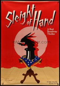 3z167 SLEIGHT OF HAND signed & numbered stage poster '87 by J.C. Suares, magic rabbit w/gun!