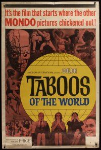 3z343 TABOOS OF THE WORLD 40x60 '65 I Tabu, AIP, it's the picture that OUT-MONDO's them all!