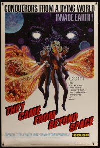 3z347 THEY CAME FROM BEYOND SPACE 40x60 '67 conquerors from a dying world invade Earth, sci-fi!