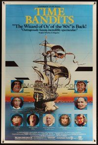 3z349 TIME BANDITS 40x60 R82 John Cleese, Sean Connery, art by director Terry Gilliam!