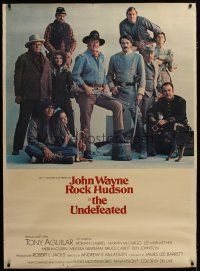 3z351 UNDEFEATED 40x60 '69 John Wayne & Rock Hudson rode where no one else dared!