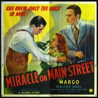 3z034 MIRACLE ON MAIN STREET 6sh '39 William Collier & Margo, who only knew the beast in men!