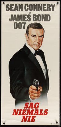 3z173 NEVER SAY NEVER AGAIN German poster '83 cool art of Sean Connery as James Bond 007!