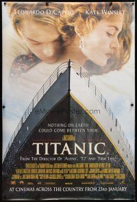 3z178 TITANIC advance English 40x60 '97 Leonardo DiCaprio, Kate Winslet, directed by James Cameron!