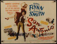 3z082 SAN ANTONIO 1/2sh '45 great full-length image of Alexis Smith on Errol Flynn's shoulder!
