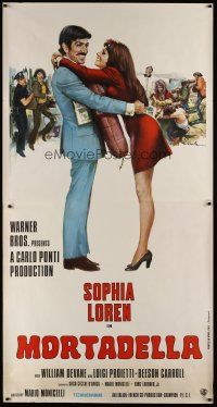 3z172 LADY LIBERTY Italian 2p '71 great wacky artwork of sexy Sophia Loren & Luigi Proietti!