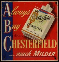 3z103 CHESTERFIELD ABC style 21x22 advertising poster '30s-40s cool cigarette ad, much milder