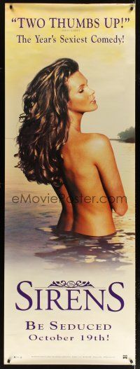 3z164 SIRENS video poster '94 super sexy seductive Elle Macpherson naked in lake!