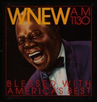 3z069 WNEW AM 1130 LOUIS ARMSTRONG radio special 21x22 '80s wonderful art of Armstrong!