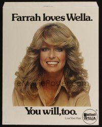 3z050 FARRAH FAWCETT advertising standee '70s she loves Wella hair products & you will too!