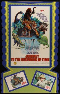 3z047 JOURNEY TO THE BEGINNING OF TIME standee R69 4 boys live their dream of fighting dinosaurs!