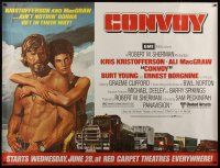 3z180 CONVOY subway poster '78 art of barechested trucker Kris Kristofferson & sexy Ali McGraw!