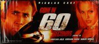 3z367 GONE IN 60 SECONDS 2-sided vinyl banner '00 car thieves Nicolas Cage & sexy Angelina Jolie!