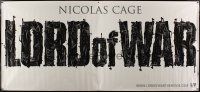 3z373 LORD OF WAR vinyl banner '05 Nicolas Cage, cool gun title mosaic!