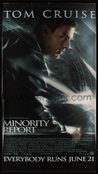 3z375 MINORITY REPORT vinyl banner '02 Steven Spielberg, huge close-up image of Tom Cruise!