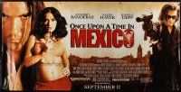 3z377 ONCE UPON A TIME IN MEXICO vinyl banner '03 Antonio Banderas, Johnny Depp, sexy Salma Hayek!